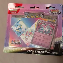 Pokemon TCG Prismatic Evolutions Tech Sticker Collection 3 Packs Leafeon Lot - Image 2