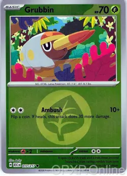 Grubbin (Energy Symbol Pattern) 017/217 Ascended Heroes Pokemon Reverse Holo NM - Image 1