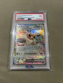 2025 POKEMON PRE EN-PRISMATIC EVOLUTIONS SURPRISE BOX EXCLUSIVE EEVEE EX PSA 9 - Image 1