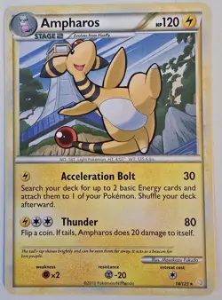 Ampharos 14/123 Pokemon Heartgold & Soulsilver Rare (Very Light Play) - Image 1