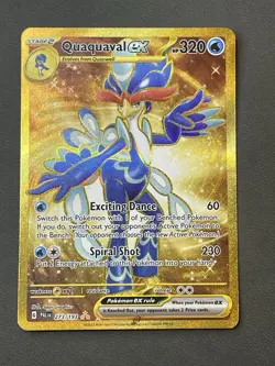Pokemon Holo Full Art Gold Quaquaval EX 273/193 Paldea Evolved NM/M - Image 1