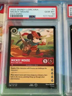 2022 Disney Lorcana D23 1st Edition Promo Mickey PSA 10 - Image 1