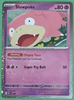 Pokemon MEP Promo Slowpoke #86 Cosmos Holo Checklane Promo TCG Pokemon Card - NM - Image 1
