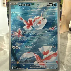 Goldeen Illustration IR Rare 087/084 Pitch Black Card in hand! Pokemon English - Image 1