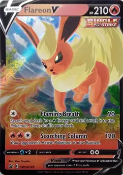 SWSH149 FLAREON V ULTRA RARE BLACK STAR PROMO POKEMON CARD - Image 1