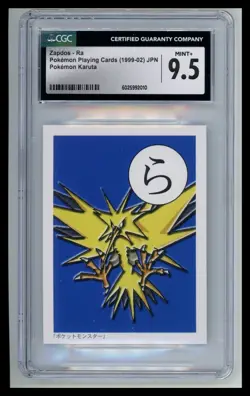 CGC 9.5 Zapdos Ra 1999-02 Japanese Karuta Pokemon Playing Cards TCG Rare - Image 1