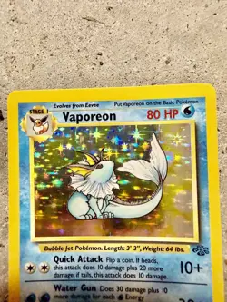 Pokemon Vaporeon 12/64 Holo Rare Jungle Set Unlimited WOTC 1999 Vintage Card - Image 5