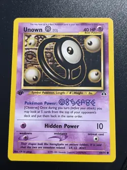 Pokemon Card TCG Unown [O] 1st Edition Common Neo Discovery 69/75 Near Mint - Image 1
