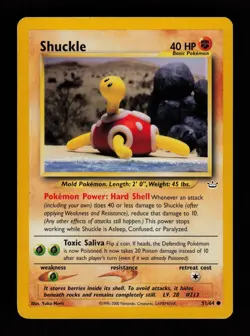 Shuckle 51/64 Yuka Morii Unlimited Common Neo Revelation Pokemon Cards - Image 1