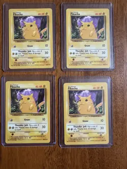 Pokemon TCG Pikachu Base Set Regular Card 58/102 NM Lot of 4 1999 Vintage Rare - Image 2