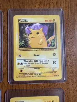 Pokemon TCG Pikachu Base Set Regular Card 58/102 NM Lot of 4 1999 Vintage Rare - Image 3
