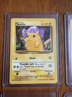 Pokemon TCG Pikachu Base Set Regular Card 58/102 NM Lot of 4 1999 Vintage Rare - Image 4