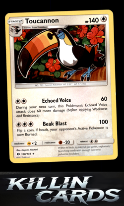 Toucannon 108/149 Pokemon Rare SM Base Set Card LP - Image 1