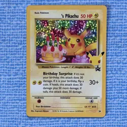 Birthday Pikachu Holo 24 Celebrations Classic Collection Pokemon Card 2021 Promo - Image 1