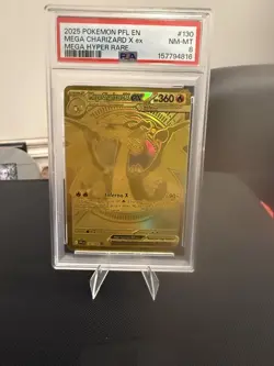 Pokemon Gold Mega Charizard X 130/094 PSA 8 - Image 1