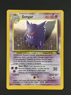 Gengar 05/62 - Vintage Pokemon Fossil Set - Unlimited Non Holo - LP+ - Image 1