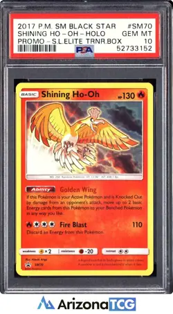 Pokemon 2017 Shining Ho-Oh SM70 Holo SM Black Star Promos GEM MINT PSA 10 - Image 1