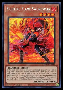 Fighting Flame Swordsman MP24-EN132 25th Anniversary Tin Yugioh Card - Image 1