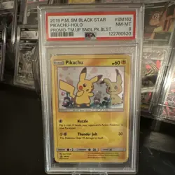 The Pokemon Company Pikachu SM Black Star Promo Holo PSA 8 SM162 60 HP English - Image 1