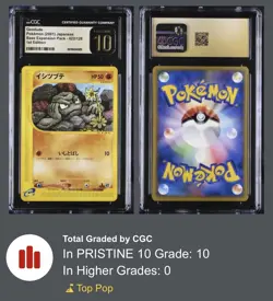 Geodude 2001 Japanese Base Expansion Pack 022/128 1st Ed. CGC PRISTINE 10 - Image 3
