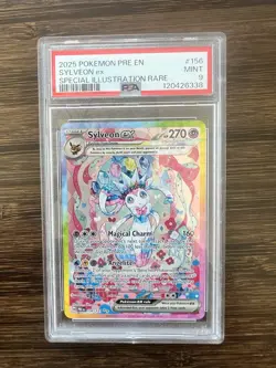 Pokemon Sylveon ex 156/131 Prismatic Evolutions SIR Holo PSA 9 2025 - Image 1
