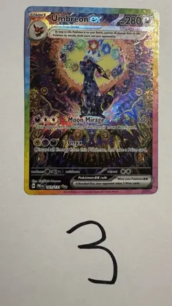 2025 POKEMON PRE EN-PRISMATIC EVOLUTIONS #161/131 UMBREON EX SIR HOLO - Image 3