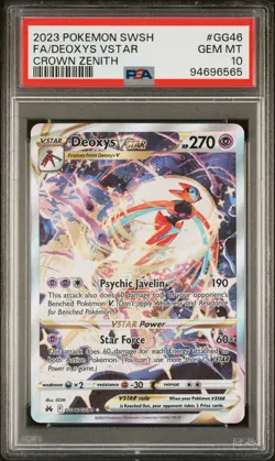 2023 POKEMON SWORD & SHIELD CROWN ZENITH #GG46 FULL ART/DEOXYS VSTAR PSA 10 - Image 1