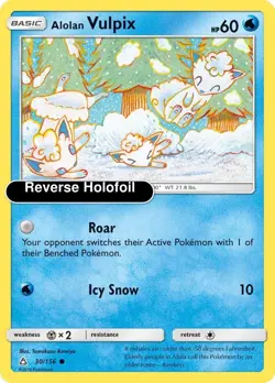 Pokemon - Alolan Vulpix - Reverse Holofoil [SM05 - 30/156 Near Mint] - Image 1