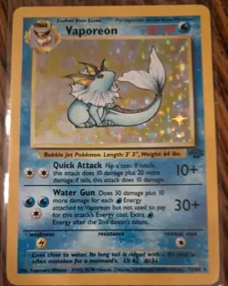 Pokemon TCG Vaporeon 12/64 Jungle Holo Rare 80 HP English - Image 1