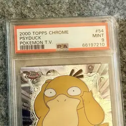 POKEMON 2000 TOPPS CHROME - PSYDUCK #54 Foil PSA 9 Mint 🔥🔥 Rare! Low Pop!! - Image 3