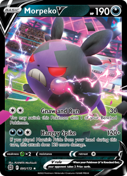 Morpeko V 095/172 Holo V Rare Brilliant Stars Pokemon Holo NM/M - Image 1