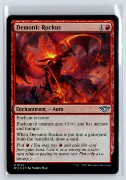 (4x) FOIL Demonic Ruckus Outlaws of Thunder Junction MTG Magic the Gathering - Image 1