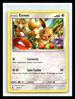 Eevee 48/68 Holo Rare Sun & Moon Hidden Fates Pokemon Card 2019 - Image 1