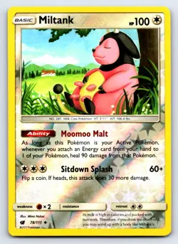 Miltank 78/111 Uncommon Crimson Invasion Pokemon Reverse Holo NM/M - Image 1