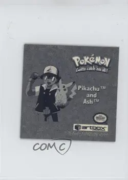 Pikachu and Ash Artbox Pokemon Stickers Series 1 Prizm #Pr11 1999 - Image 2