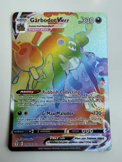 Pokemon TCG Garbodor VMAX Evolving Skies 216/203 Holo Secret Rare - Image 1
