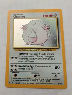 POKEMON Chansey 003/102 Base Set Holo Rare Unlimited - Uncirculated - Image 1