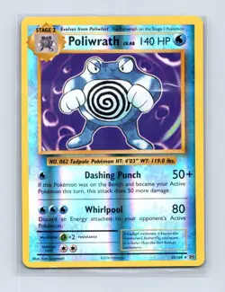 Poliwrath 25/108 Rare Evolutions Pokemon Reverse Holo Lightly Played - Image 1