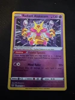 Radiant Alakazam 059/195 Radiant Rare Silver Tempest Pokemon Holo Near Mint A1 - Image 1