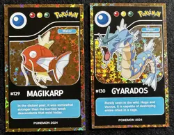 MAGIKARP X GYARADOS EVOLUTION - POKEMON KANTO CCG POKEDEX BLACK RE-EDITIONS FOIL - Image 1