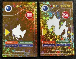 MAGIKARP X GYARADOS EVOLUTION - POKEMON KANTO CCG POKEDEX BLACK RE-EDITIONS FOIL - Image 2