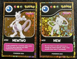 MEW X MEWTWO EVOLUTION - POKEMON KANTO LEGENDARY CCG POKEDEX BLACK RE-EDITIONS - Image 1
