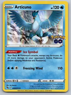 Articuno 024/078 Holo Rare Pokemon GO Pokemon Holo Near Mint - Image 1