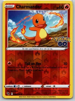 Charmander 008/078 Common Pokemon GO Pokemon Reverse Holo Near Mint - Image 1