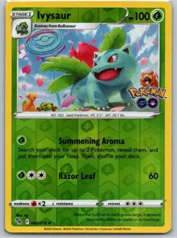 Ivysaur 002/078 Uncommon Pokemon GO Pokemon Reverse Holo Near Mint - Image 1