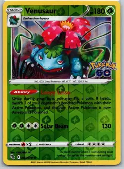 Venusaur 003/078 Rare Pokemon GO Pokemon Reverse Holo Near Mint - Image 1