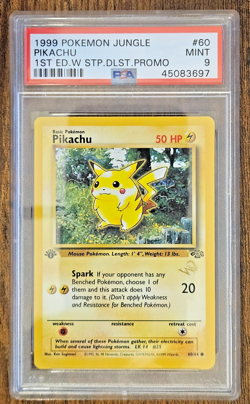 1999 Pokemon Jungle WOTC Gold Stamp Pikachu Promo #60/64 PSA 9 Mint - Image 1