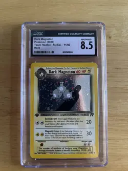 Pokemon 1st Edition Team Rocket Dark Magneton Holo 11/82 CGC 8.5 - Image 1