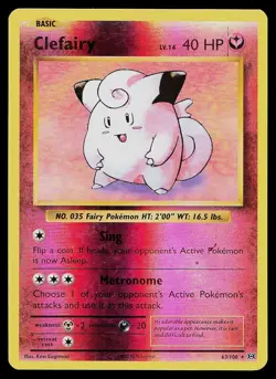 Pokemon Card Evolutions Clefairy 63/108 Rare Reverse Holo - Image 1