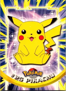 1999 Topps Pokemon TV Animation Edition Series 1 #25 Pikachu Red Topps Logo - Image 1